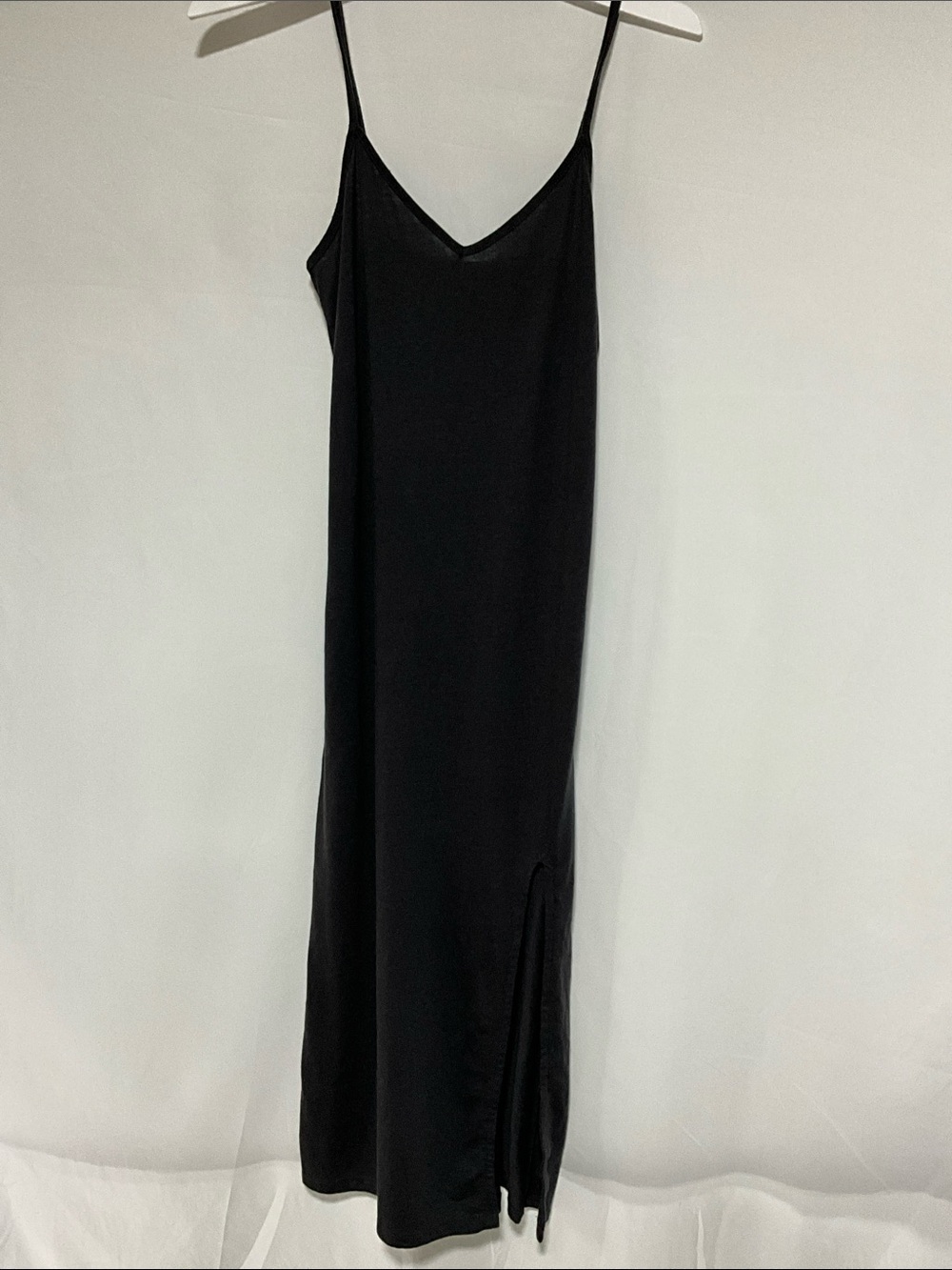 Z Supply Sleek Dark Charcoal Maxi Slip Dress with Side Slit Size XS